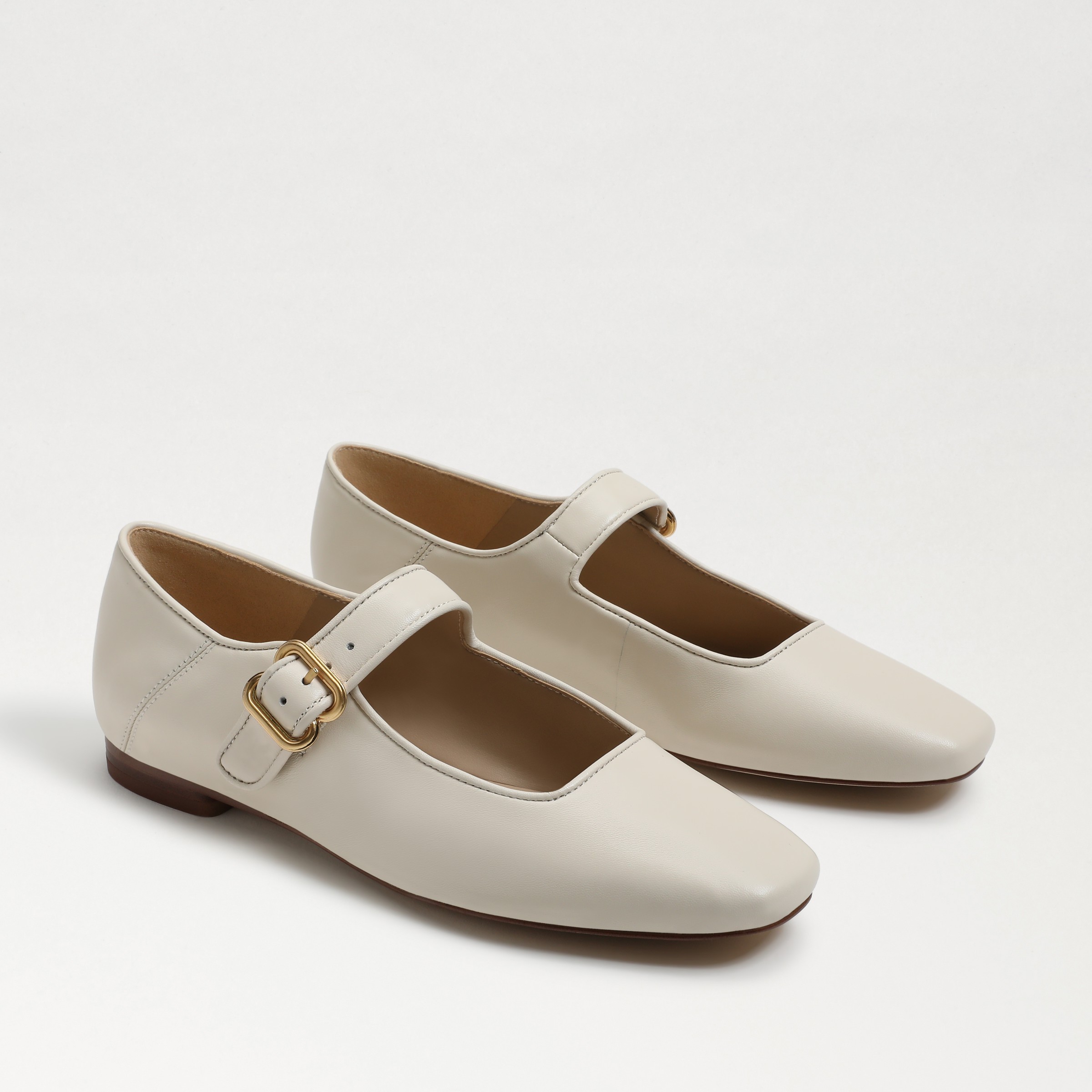 white michaela mary jane leather flat