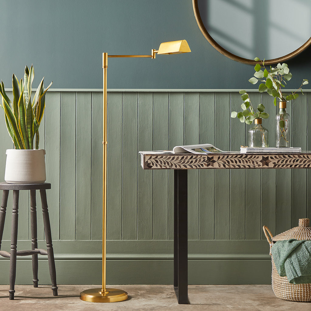 Aesop Standing Lamp in Antiqued Brass