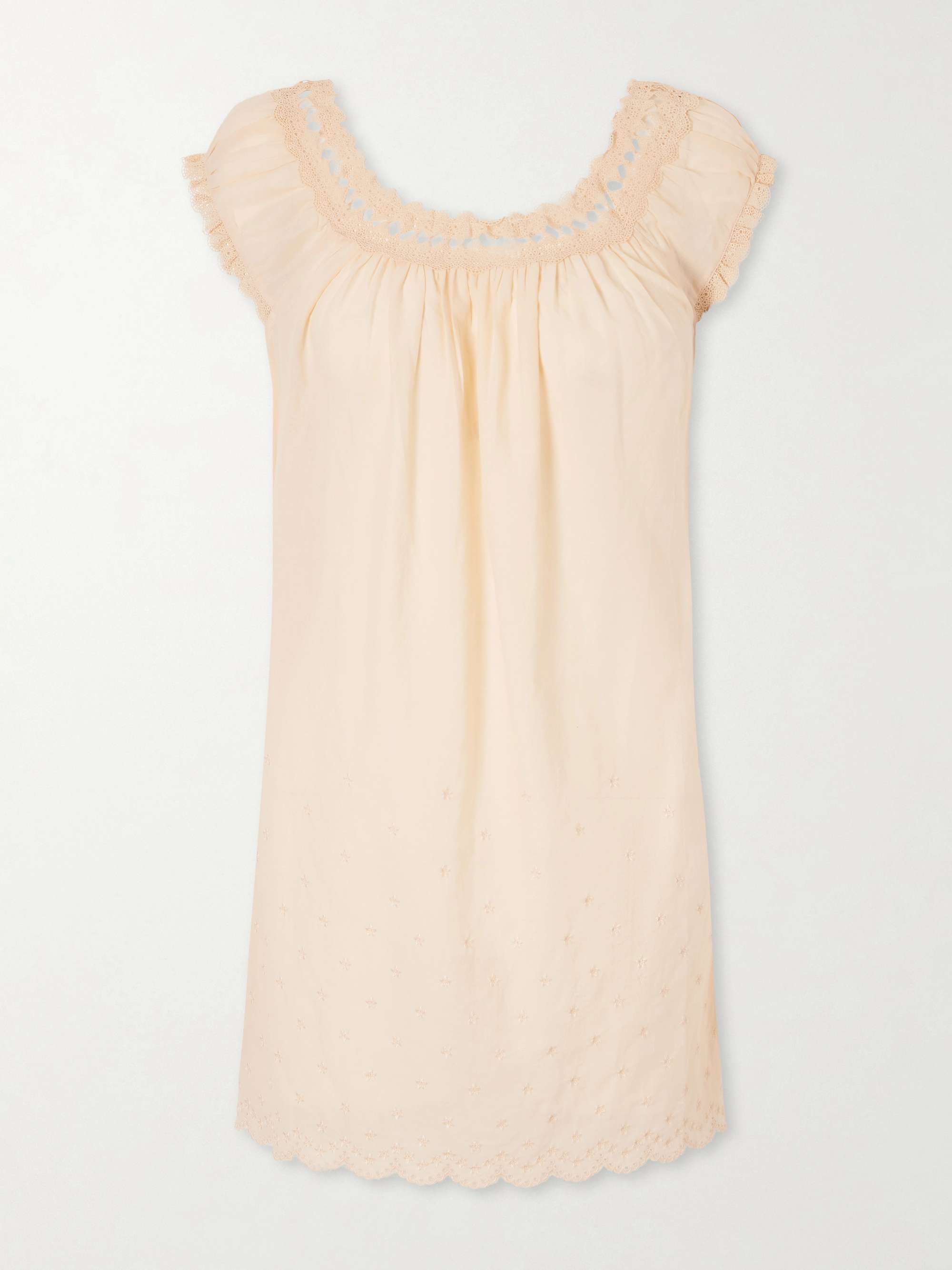 Lelia Embroidered Organic Cotton-Voile Nightdress