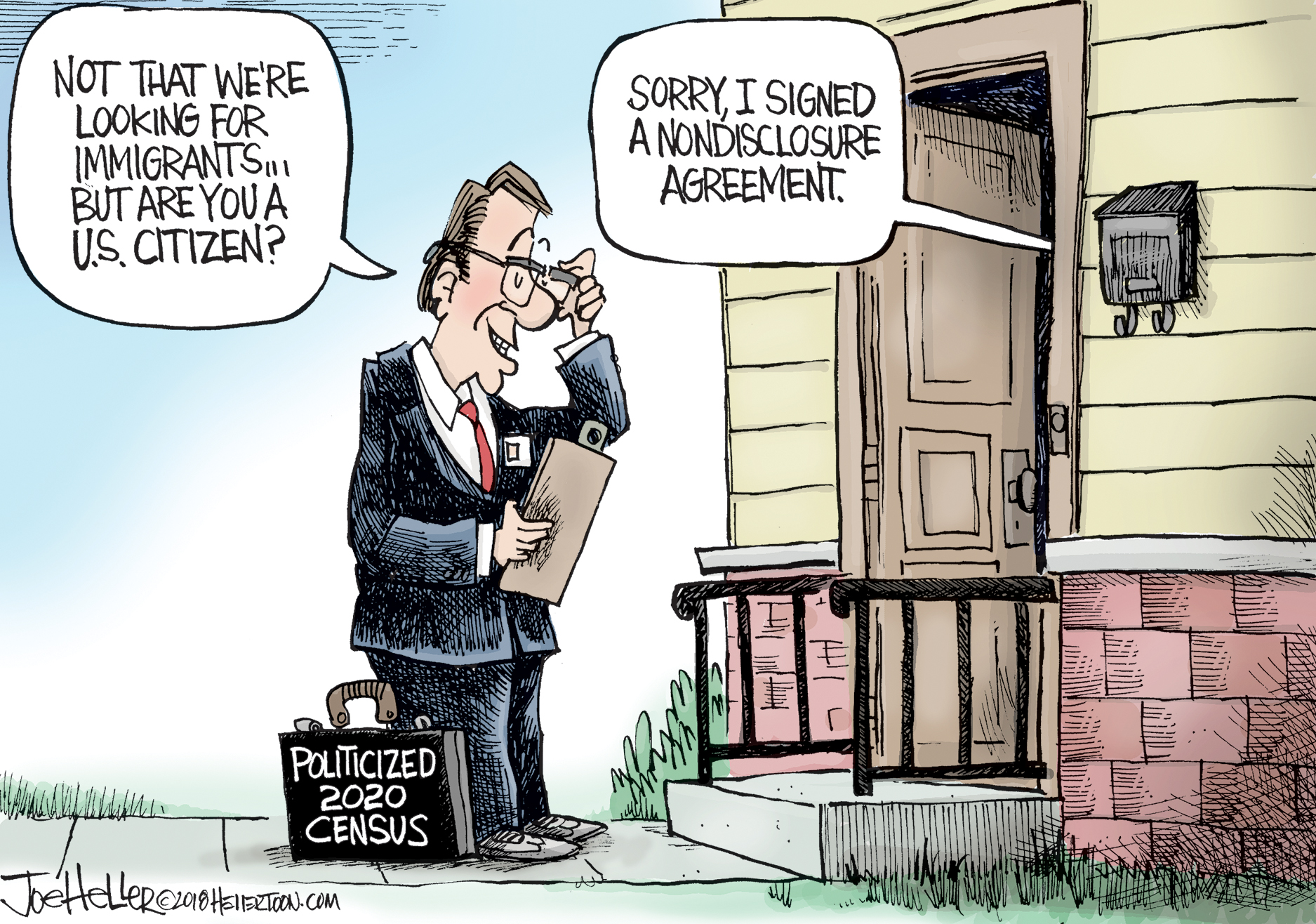 Political cartoon U.S. census citizenship question nondisclosure ...