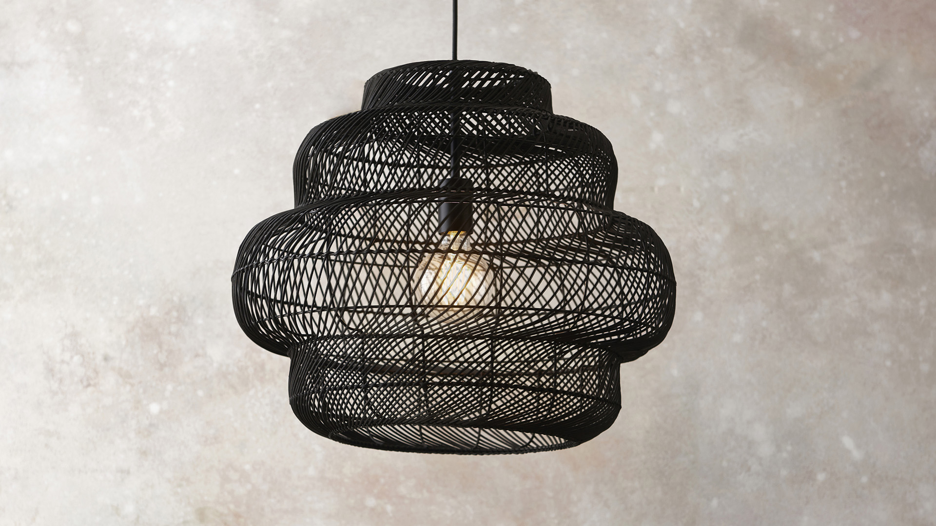 Modern rattan ceiling light