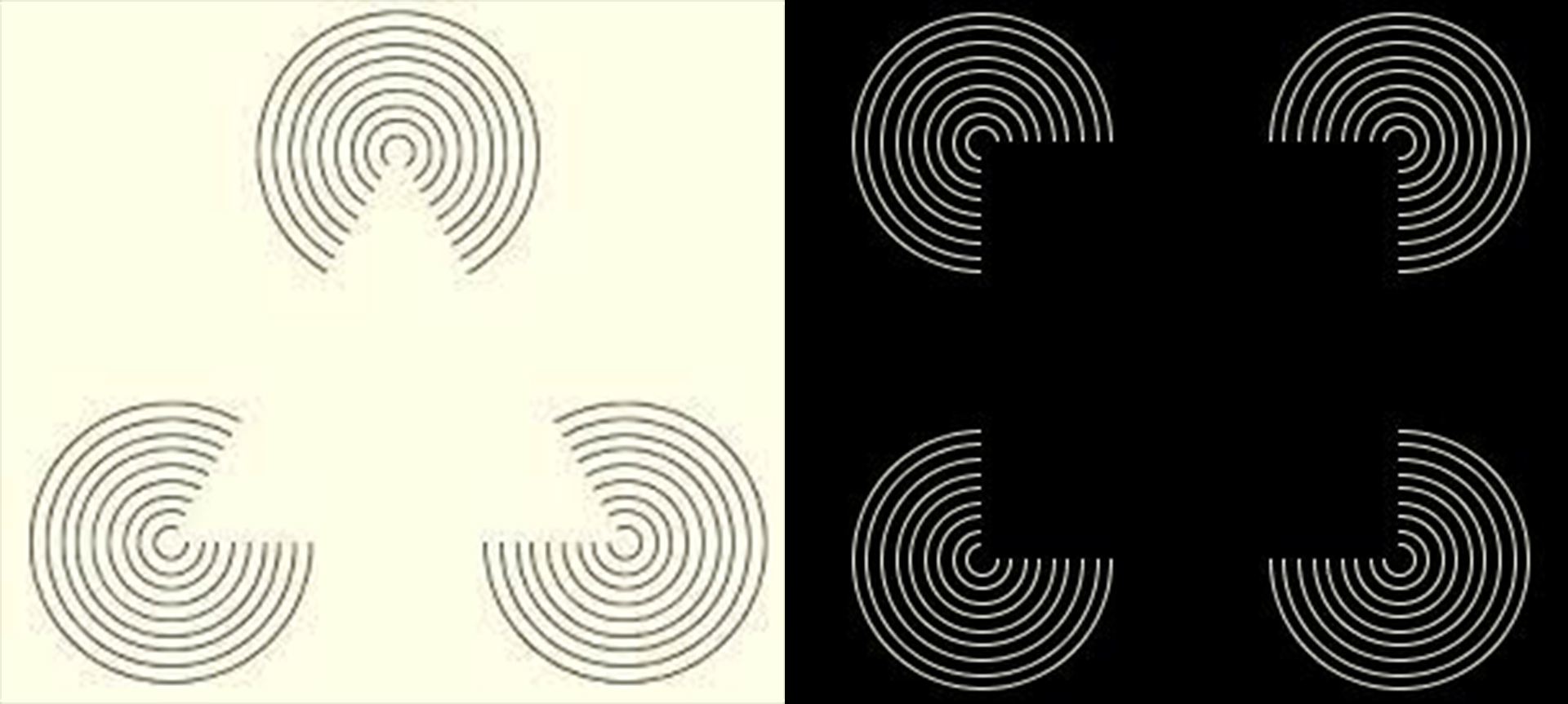 Kanizsa optical illusions