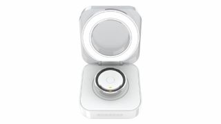 Samsung Galaxy Ring charging case against white background.