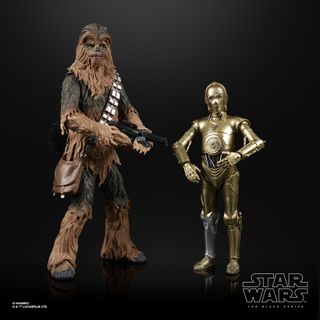 From "Star Wars," the Black Series features a 6-inch Chewbacca and C3PO 2-pack, with characters in a standing position, released for fall 2019.