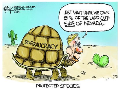 Editorial cartoon government owned land Nevada