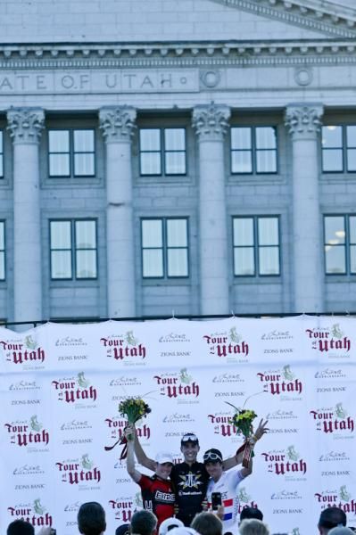 Today's podium in front of the state capitol building.