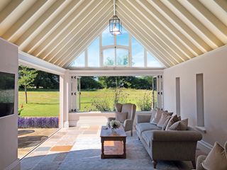 a modern pitched roof conservatory