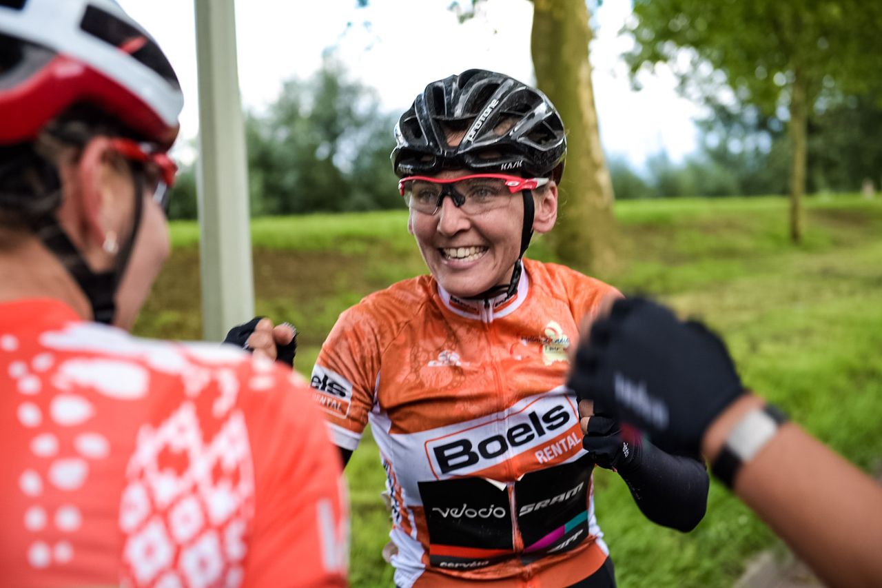 A happy Lisa Brennauer after winning stage 5 of the Boels Rentals Ladies Tour.