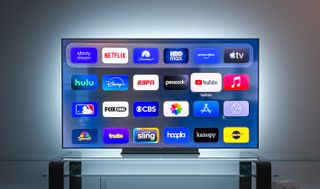 Streaming services on a television