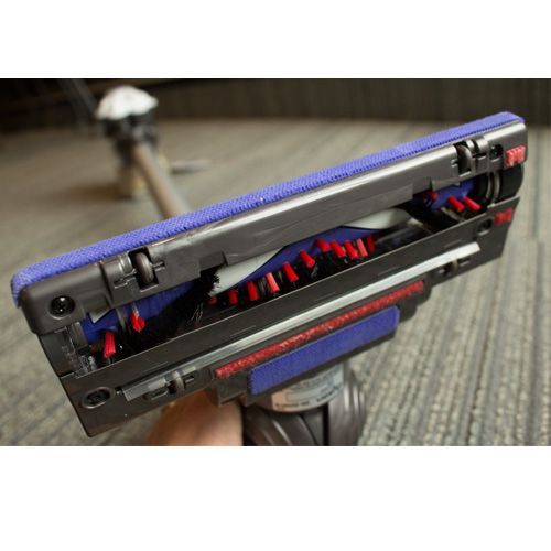 The V6 has a small cleaning path. It measures 8.2 inches, which is less than most of stick vacuums we reviewed.