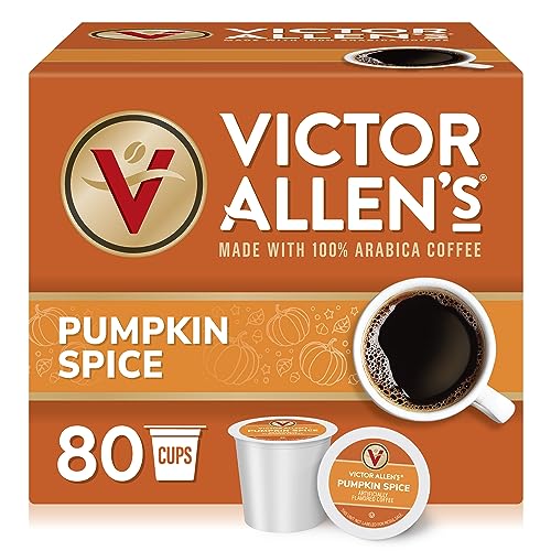 Victor Allen's Coffee K Cups, Pumpkin Spice Single Serve Medium Roast Coffee, 80 Count, Keurig 2.0 Brewer Compatible