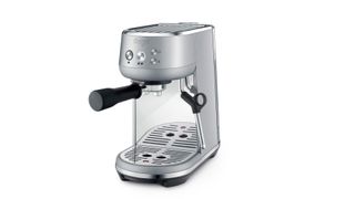 The Sage Bambino espresso machine ready to brew coffee