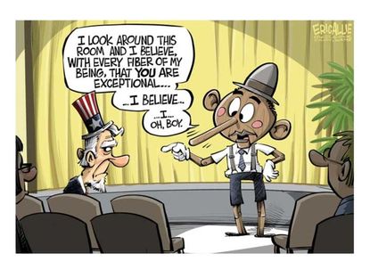 Obama cartoon Obama lies