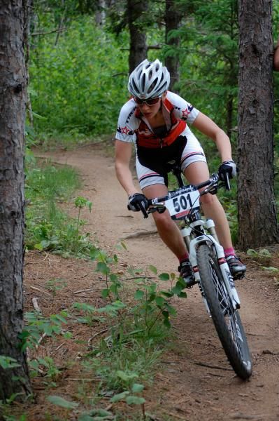 Abby Strigel (Trek Stores of Madison) in the singletrack. Photo by Niki Frazier