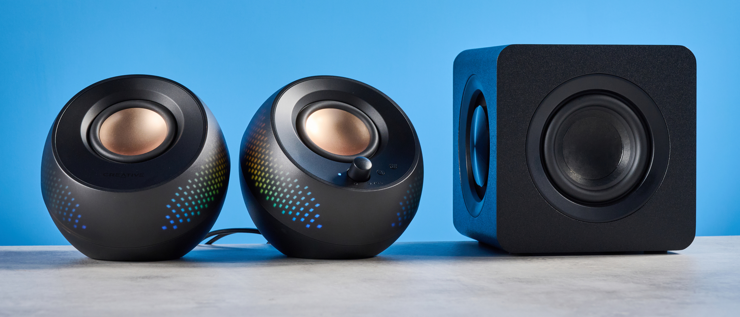 Black Creative Pebble X Plus computer speakers