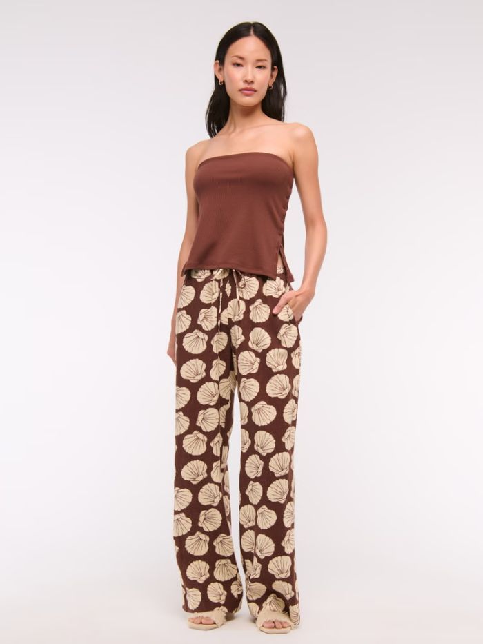 Abercrombie & Fitch Linen-Blend Pull-On Pant