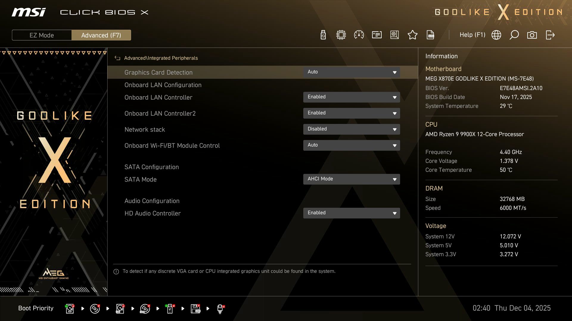 MSI X870E Godlike X - BIOS