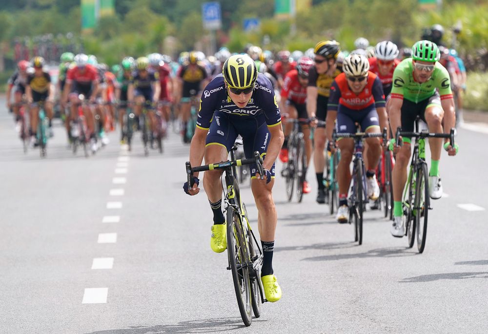 Jens Keukeleire attacks the bunch during stage 3 at the Tour of Guangxi