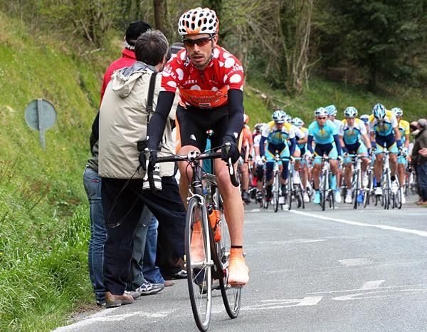 Mountains leader Egoi Martinez De Esteban (Euskaltel - Euskadi) shot off the front to collect points.