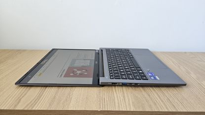 The Acer TravelMate X14 AI on a desk
