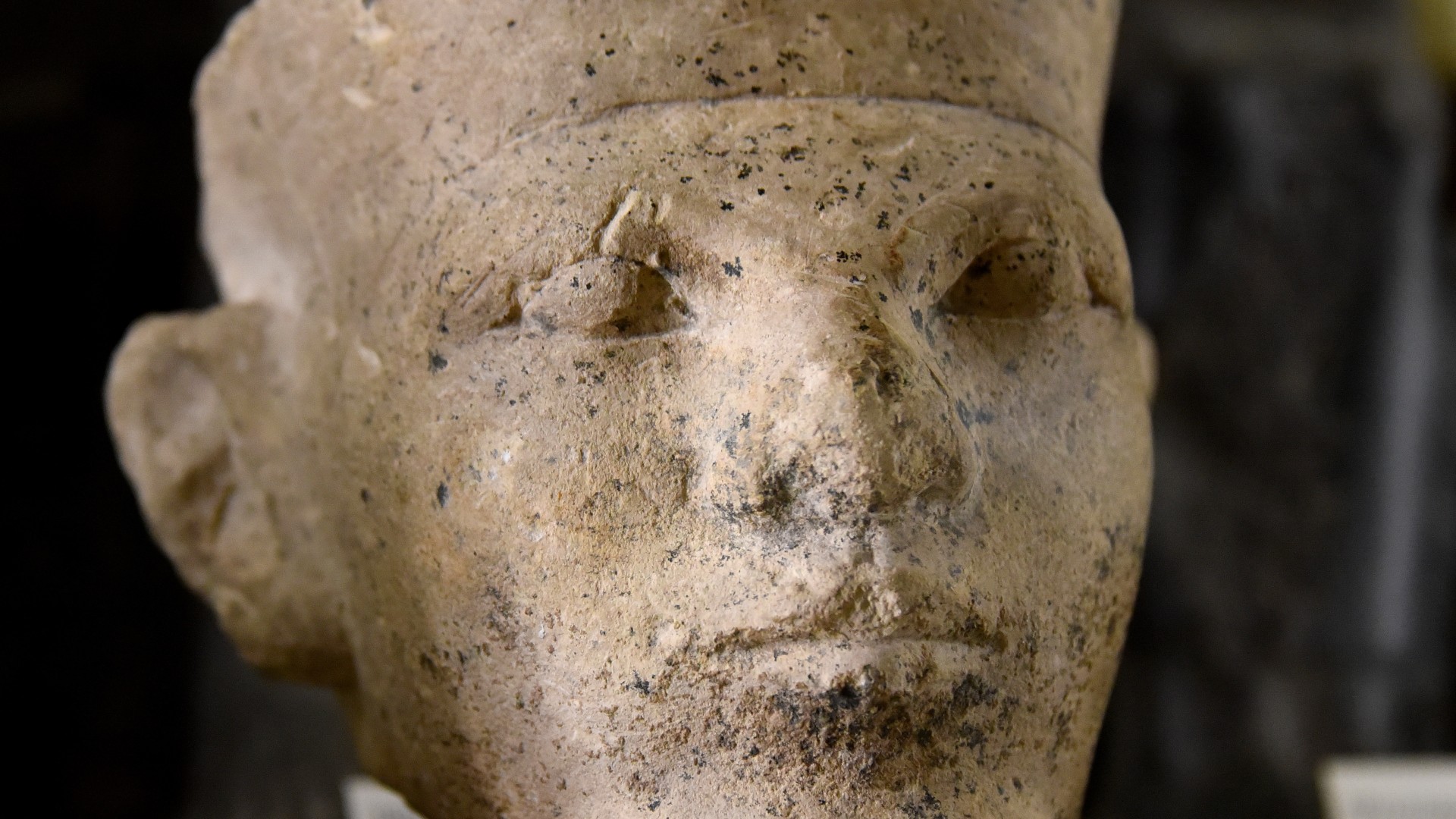A limestone head thought to depict Narmer