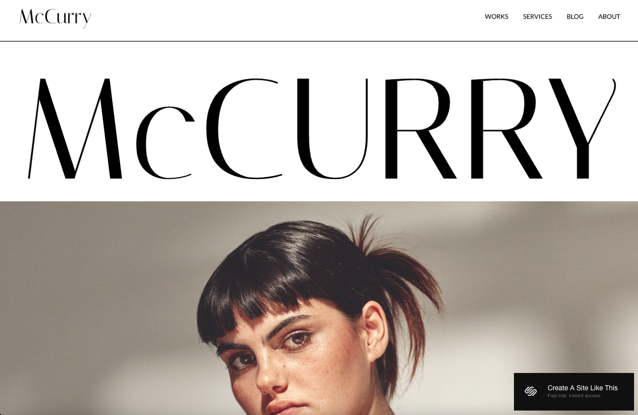 screenshot of Squarespace template
