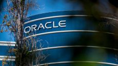 Oracle signage pictured on the company's office building in Redwood City, California. 