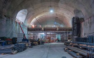 Construction at Second Avenue Subway's 72nd Street cavern in 2014