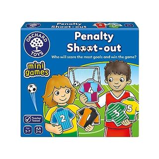 Orchard Toys Penalty Shoot-Out Mini Game - Football Gifts for Boys, Girls, and Toddlers - Number, Counting, and Educational Games for 3+ Year Olds - Travel Games for Kids - 2-4 Players