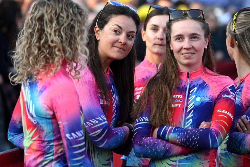 SIENA ITALY MARCH 07 Soraya Paladin of Italy and Team CANYONSRAM zondacrypto during the team presentation prior to the 11th Strade Bianche Donne 19th Strade Bianche 2025 UCIWWT UCIWWT on March 07 2025 in Siena Italy Photo by Dario BelingheriGetty Images