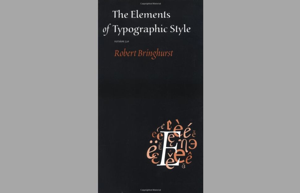 Elements of Typographic Style, one of the best graphic design books