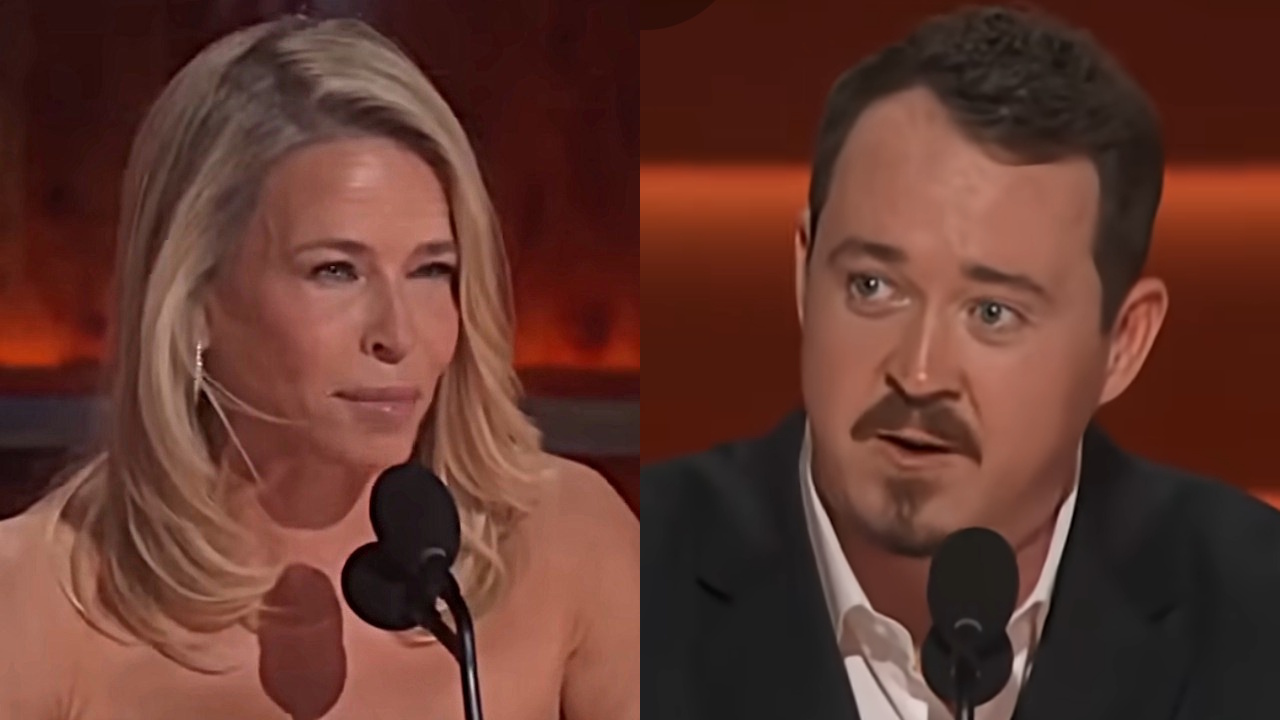 Chelsea Handler and Shane Gillis are shown at The Roast of Kevin Hart.