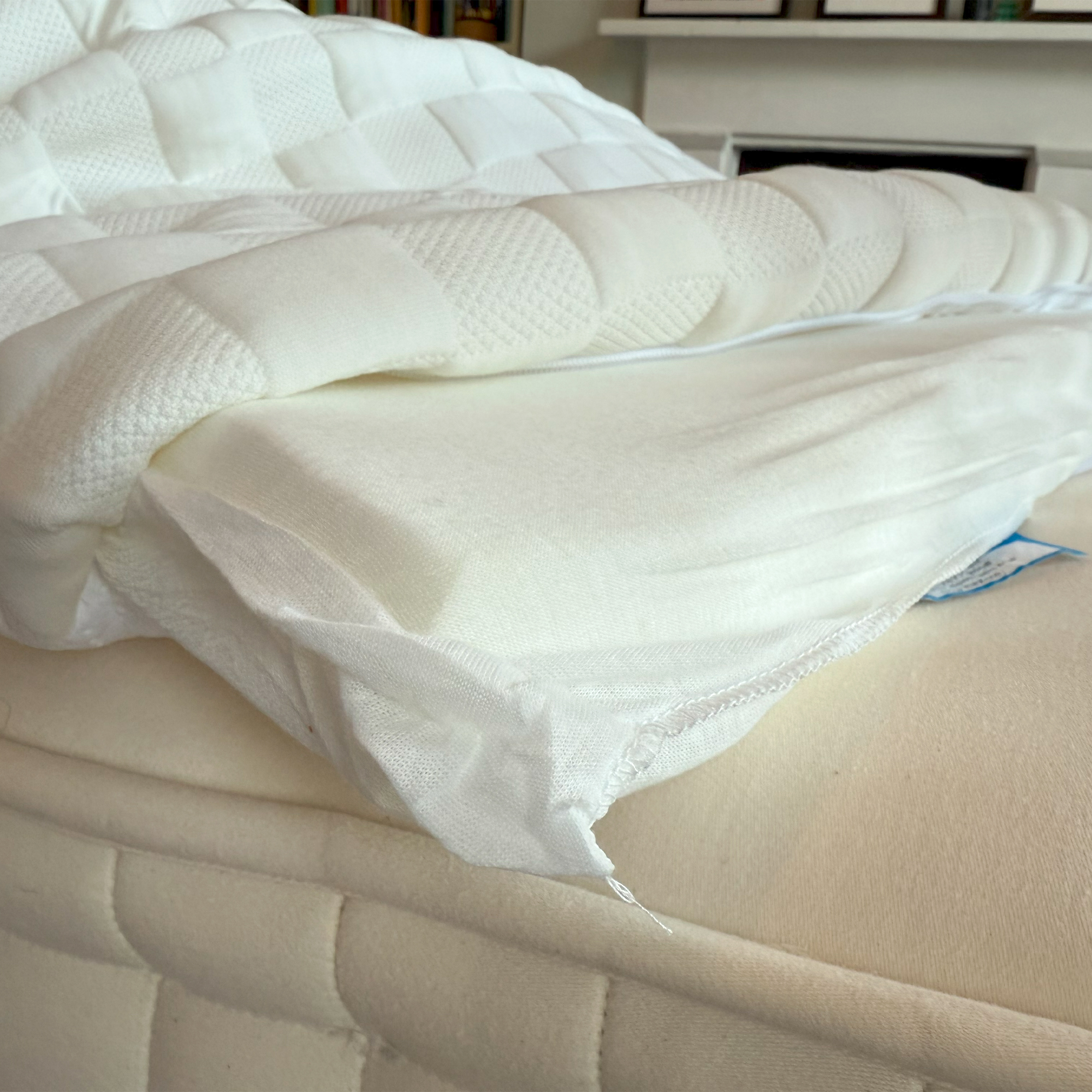 The Levitex Sleep Posture mattress topper being tested