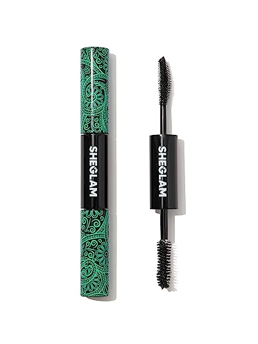 Sheglam 2 in 1 Black Volume and Length Waterproof Mascara Long Lasting Dual-Ended Tubing Eye Makeup