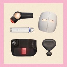 A collage of Therabody items