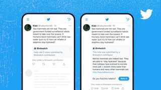 Screenshot of Birdwatch feature in Twitter