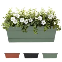 Bloem Dura Cotta 18" Plastic Window Box Planter with Saucer Tray Bloem Dura Cotta 18" Plastic Window Box Planter with Saucer Tray