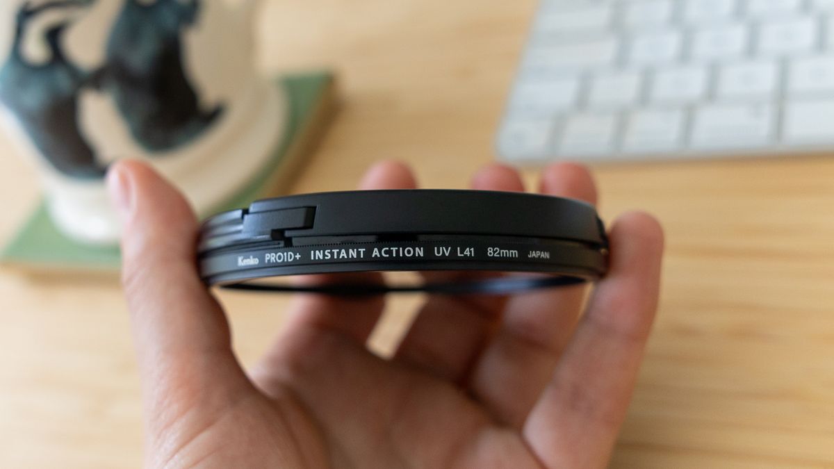 A close-up of the Kenko PRO1D+ UV filter