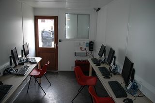 Computer Aid cyber cafe in a shipping container