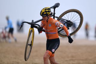 OOSTENDE BELGIUM JANUARY 30 Marianne Vos of The Netherlands during the 72nd UCI CycloCross World Championships Oostende 2021 Women Elite UCICX CXWorldCup Ostend2021 CX on January 30 2021 in Oostende Belgium Photo by Luc ClaessenGetty Images
