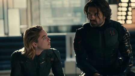 Bucky and Yelena in uniform during the Thunderbolts* credits scene.