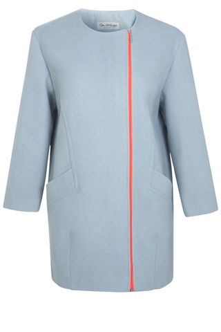 Miss Selfridge Collarless Neon Zip Coat, £79