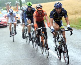 Johnny Hoogerland in escape, Tour de France 2011, stage four