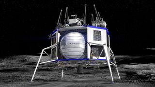 The Blue Moon lunar lander is being developed by Blue Origin with the aim to contribute to future space exploration. 