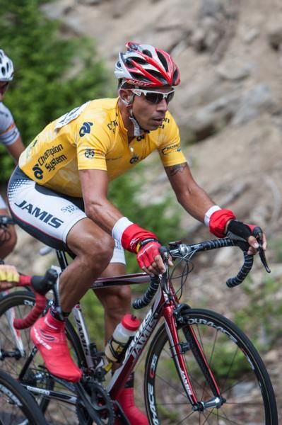 Luis Amaran (Jamis) had a hard fight today to try to hold the yellow jersey