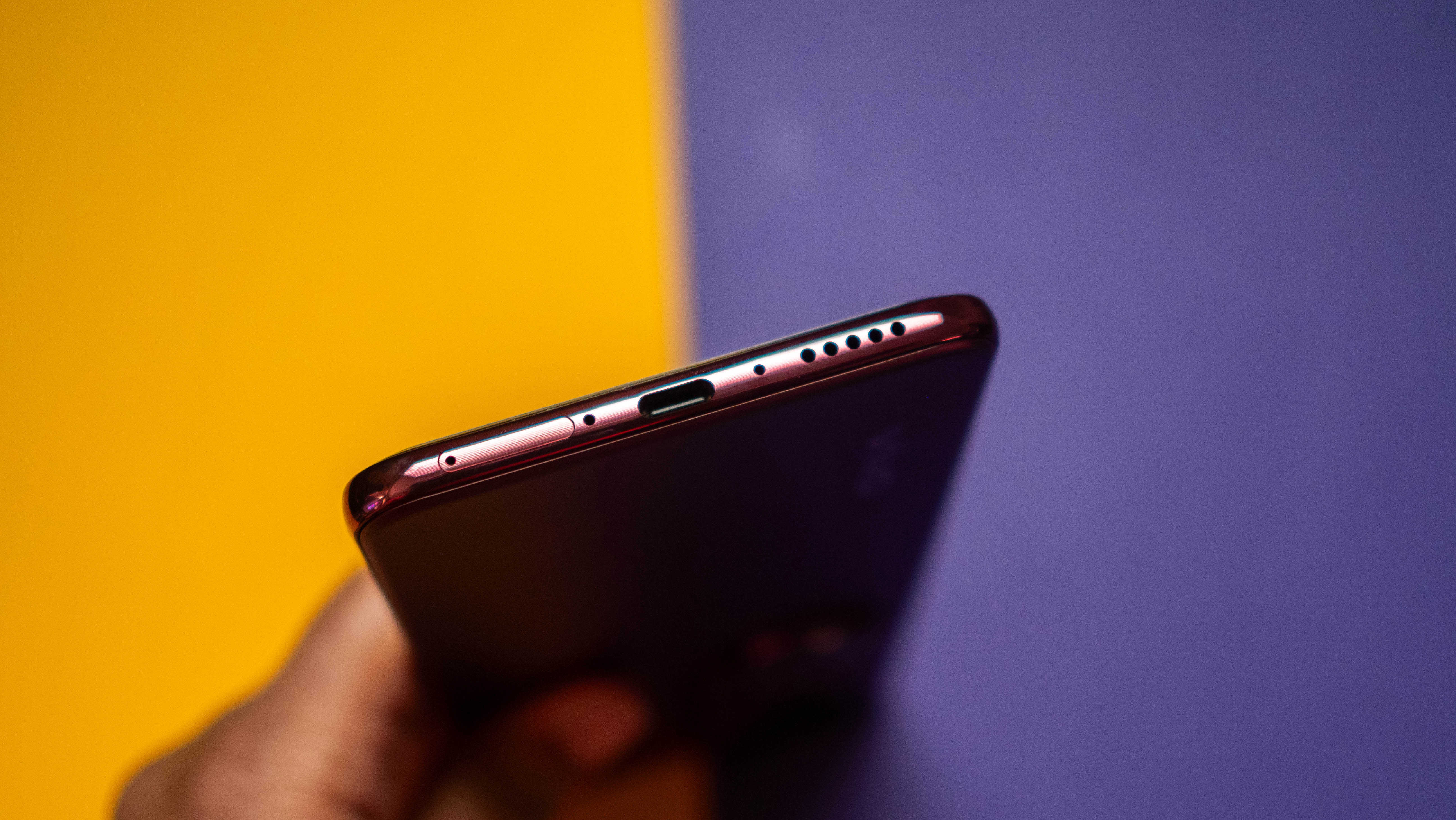 Vivo V50 against colorful background