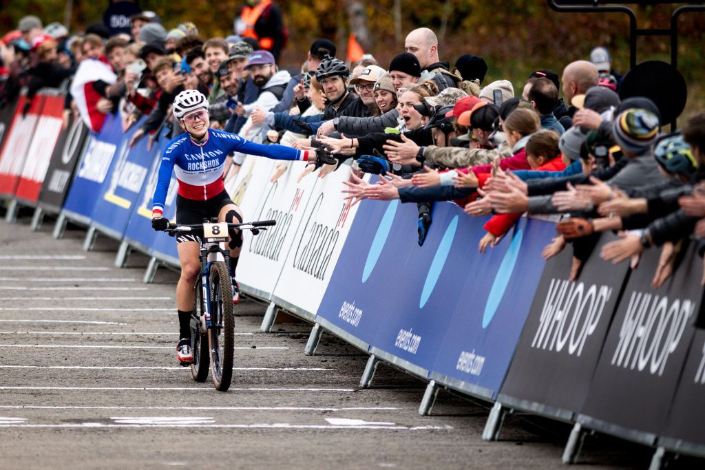 Loana Lecomte (Canyon CLLCTV) has time to soak up the victory at Mont-Saint-Anne