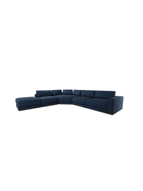 Sloane Complete Set Large Corner and Footstool in Admiral House Velvet