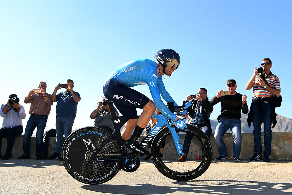 Alejandro Valverde (Movistar) in the time trial at Volta a la Valenciana