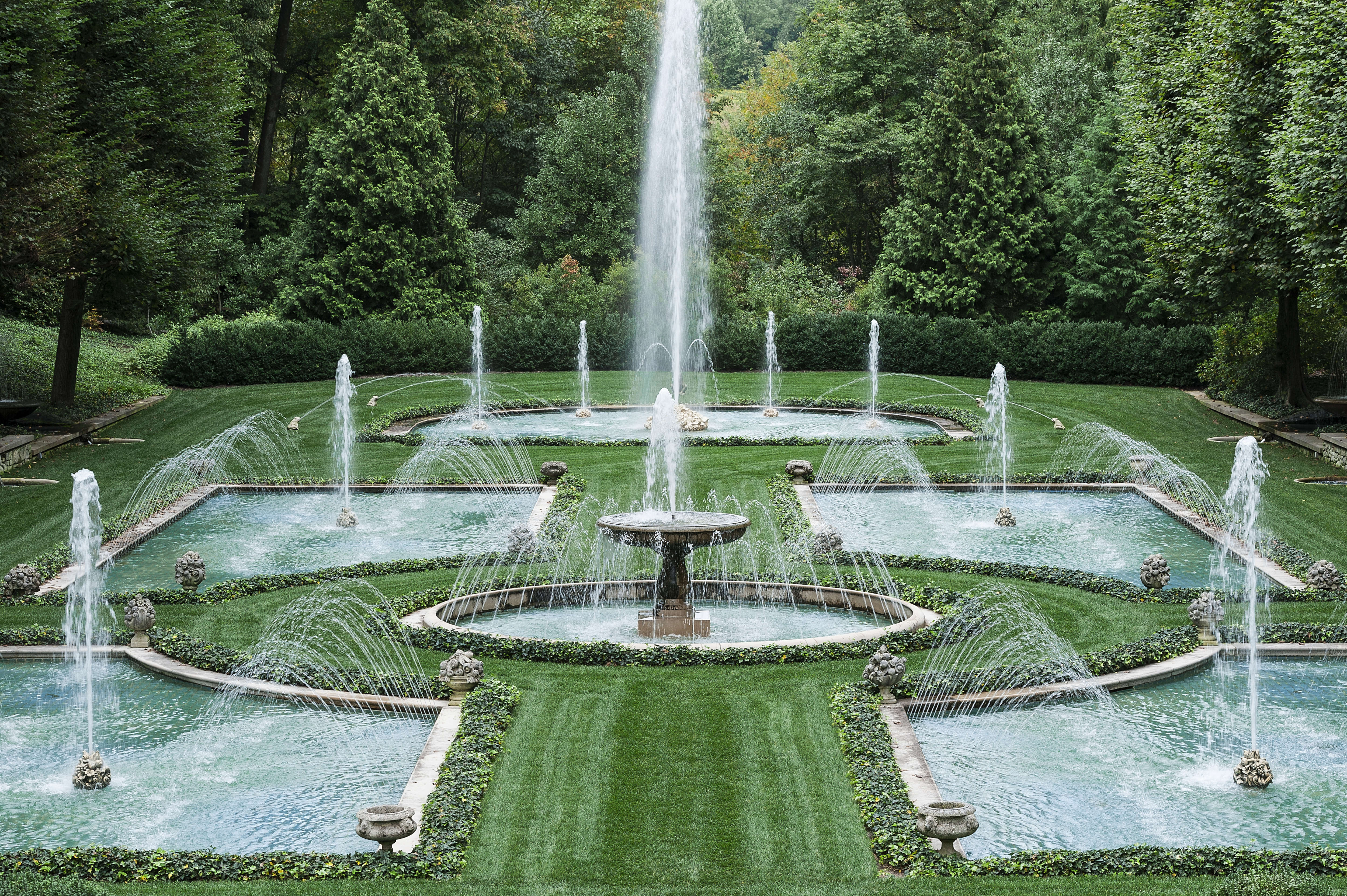 The Italian Water Garden at Longwood Gardens in Pennsylvania